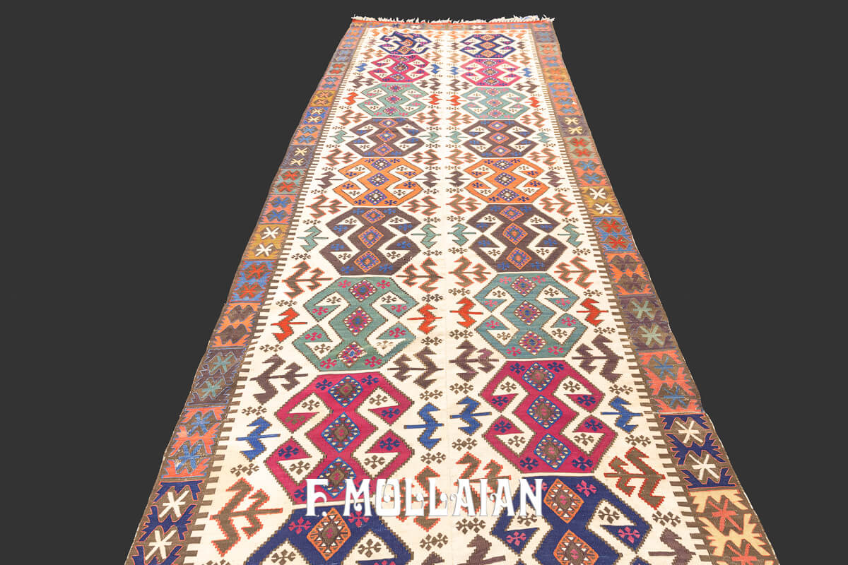 Kilim Rug Anatolian Geometric Design n°:781871